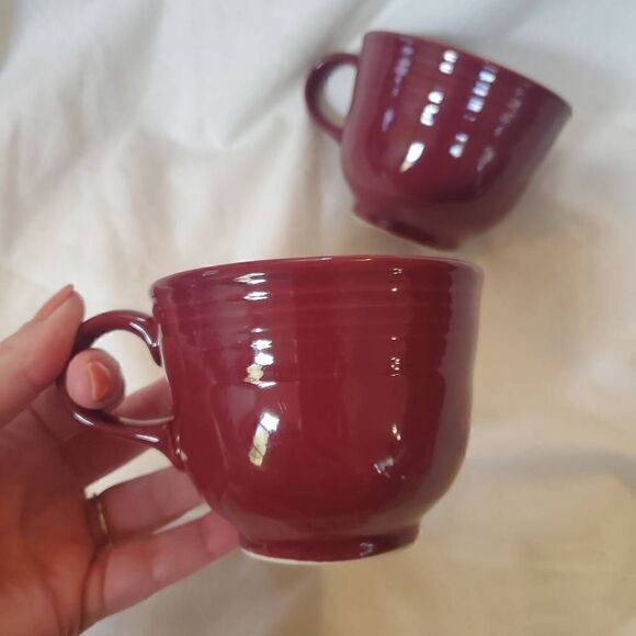 EUC Homer Laughlin Fiestaware Cinnabar Tea Cups x2 - Picture 2 of 9